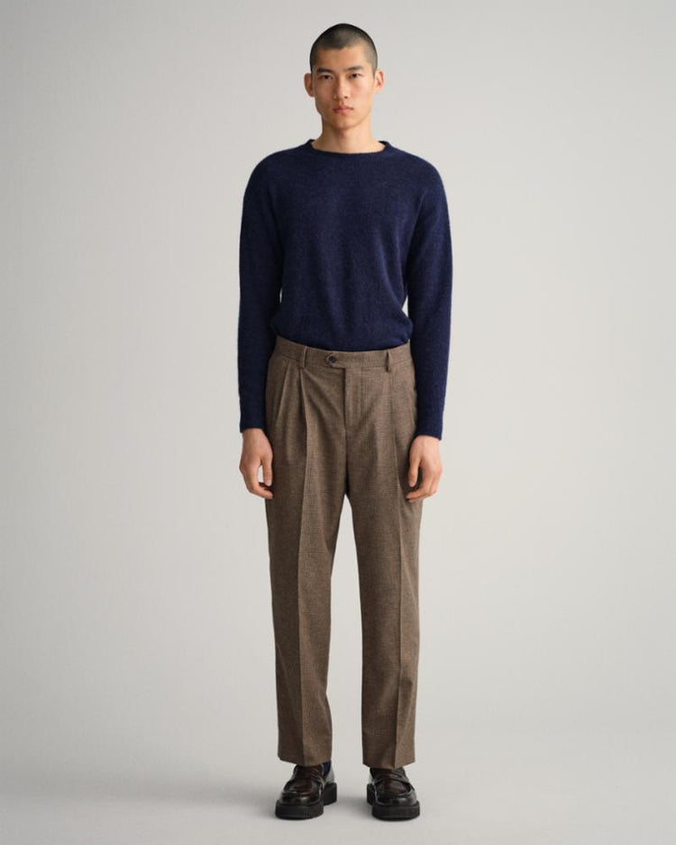 Gant Apparel Mens HOUNDSTOOTH CHECK SUIT PANTS 274/RICH BROWN