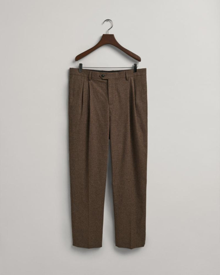 Gant Apparel Mens HOUNDSTOOTH CHECK SUIT PANTS 274/RICH BROWN