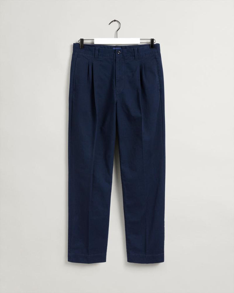 Gant Apparel Mens D1. PLEATED CHINOS 410/MARINE