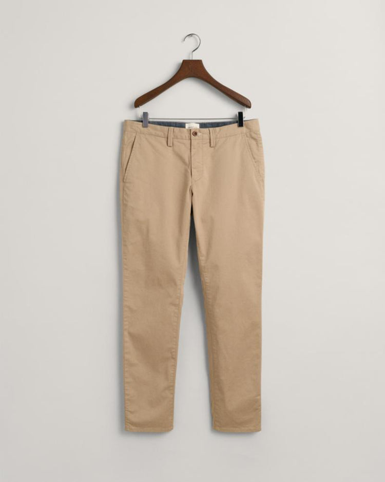 Gant Apparel Mens SLIM TWILL CHINOS 248/DARK KHAKI