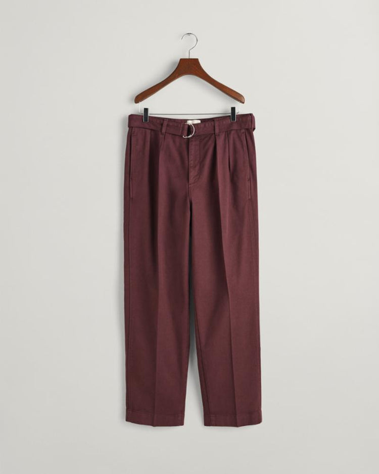 Gant Apparel Mens BELTED PLEAT CHINOS 279/DARK MAHOGANY