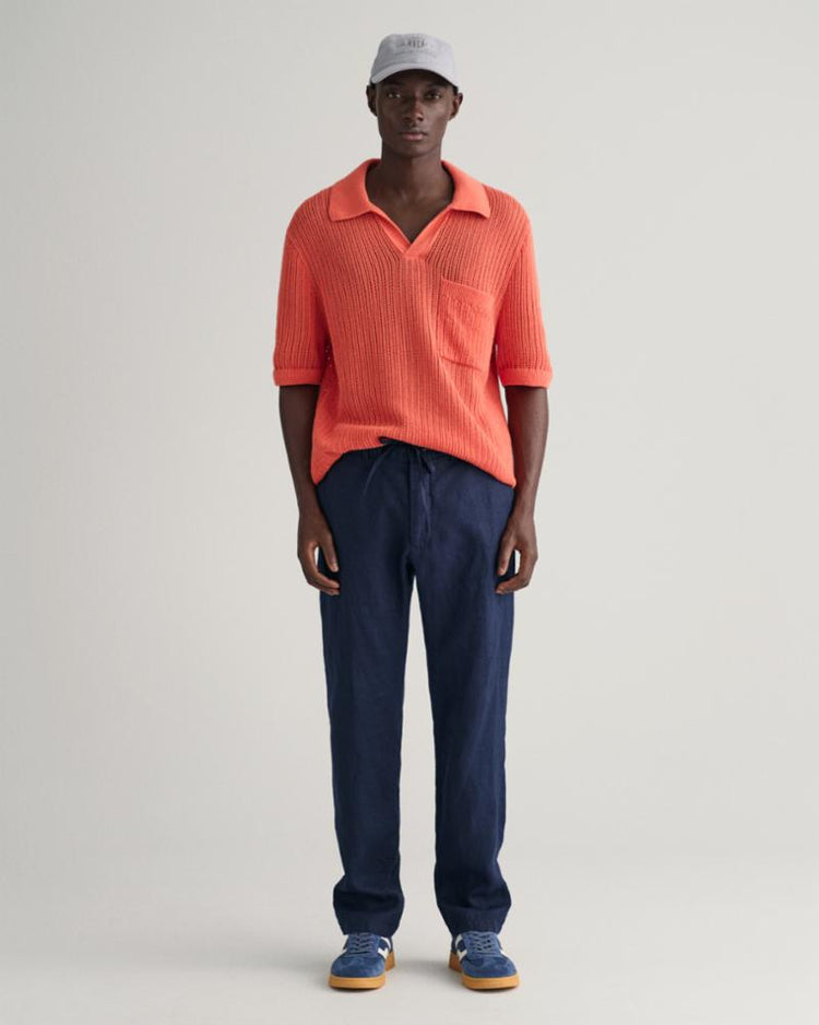 Gant Apparel Mens RELAXED LINEN DS PANTS 410/MARINE