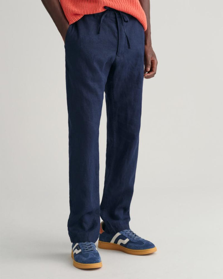 Gant Apparel Mens RELAXED LINEN DS PANTS 410/MARINE