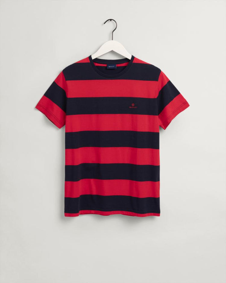 Gant Apparel Mens BARSTRIPE SS T-SHIRT 620/BRIGHT RED