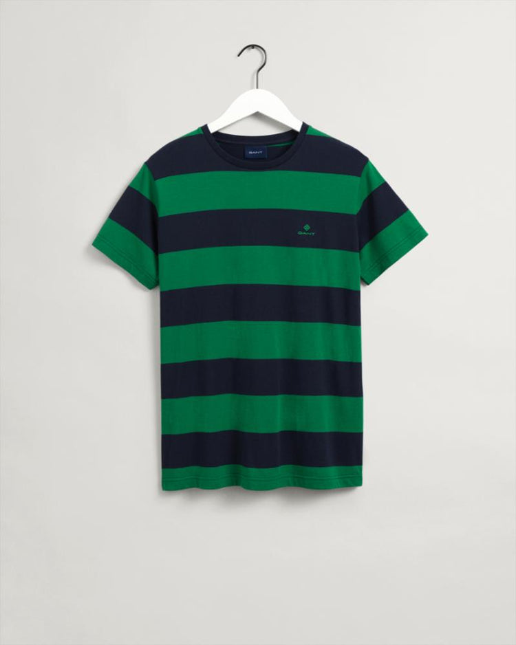 Gant Apparel Mens BARSTRIPE SS T-SHIRT 316/LAVISH GREEN