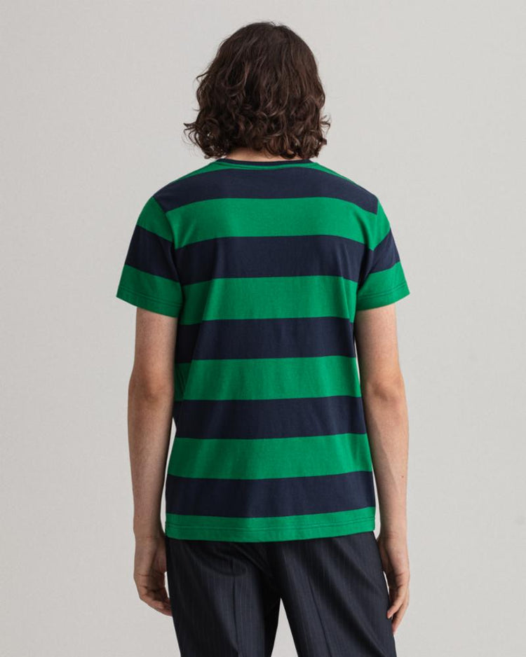 Gant Apparel Mens BARSTRIPE SS T-SHIRT 316/LAVISH GREEN