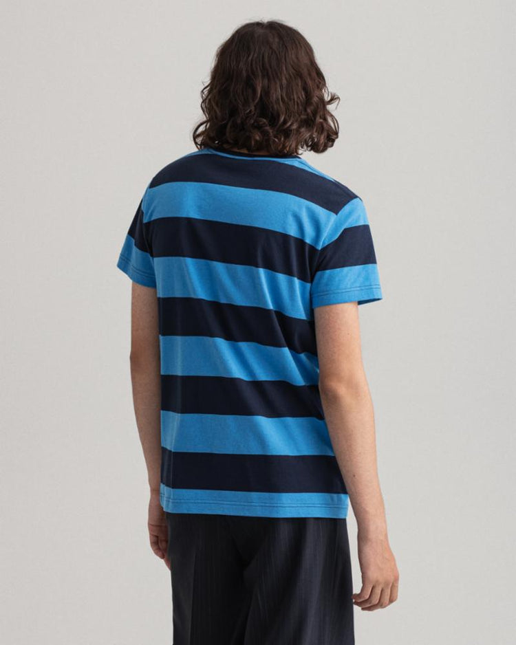 Gant Apparel Mens BARSTRIPE SS T-SHIRT 471/DAY BLUE
