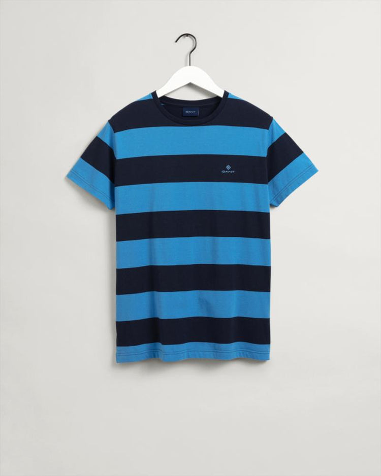 Gant Apparel Mens BARSTRIPE SS T-SHIRT 471/DAY BLUE