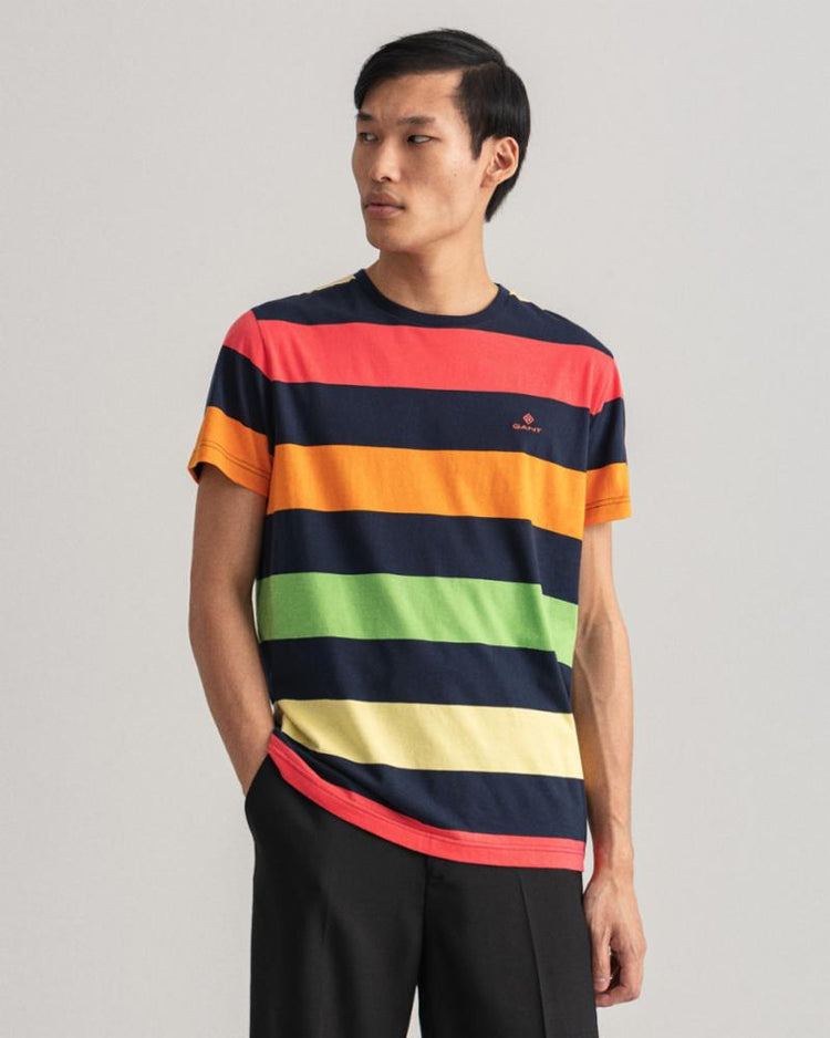 Gant Apparel Mens BARSTRIPE SS T-SHIRT 105/MULTICOLOR