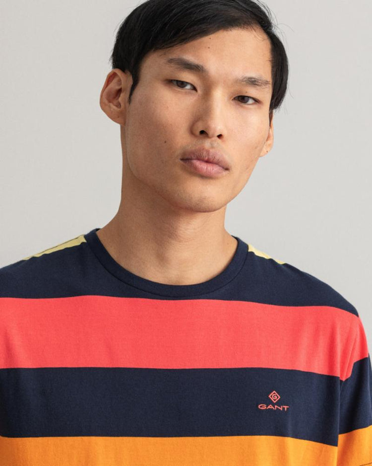 Gant Apparel Mens BARSTRIPE SS T-SHIRT 105/MULTICOLOR