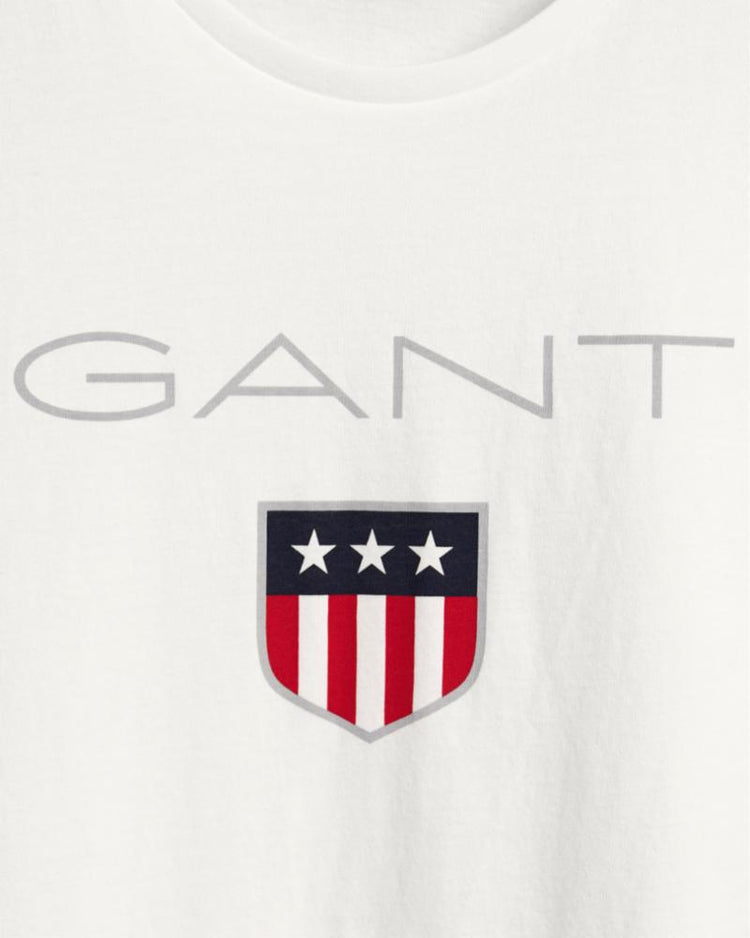 Gant Apparel Mens SHIELD SS T-SHIRT 110/WHITE