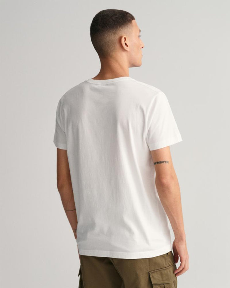 Gant Apparel Mens ARCHIVE SHIELD EMB SS T-SHIRT 110/WHITE