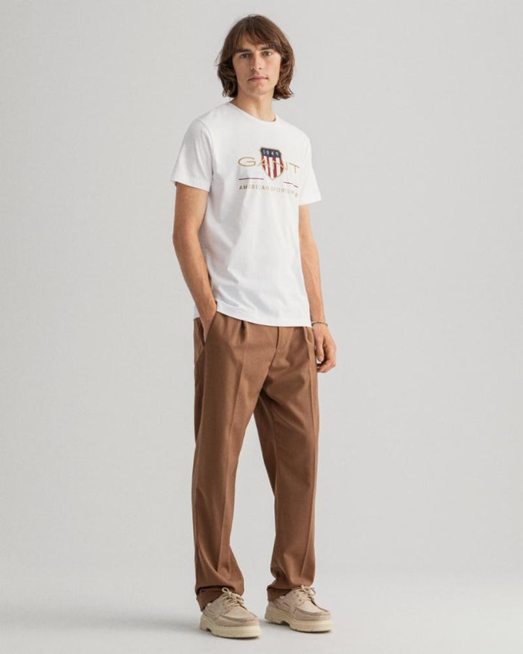 Gant Apparel Mens ARCHIVE SHIELD SS T-SHIRT 110/WHITE