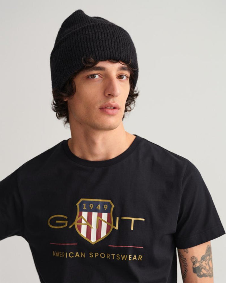 Gant Apparel Mens ARCHIVE SHIELD SS T-SHIRT 5/BLACK