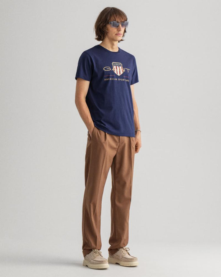 Gant Apparel Mens ARCHIVE SHIELD SS T-SHIRT 433/EVENING BLUE