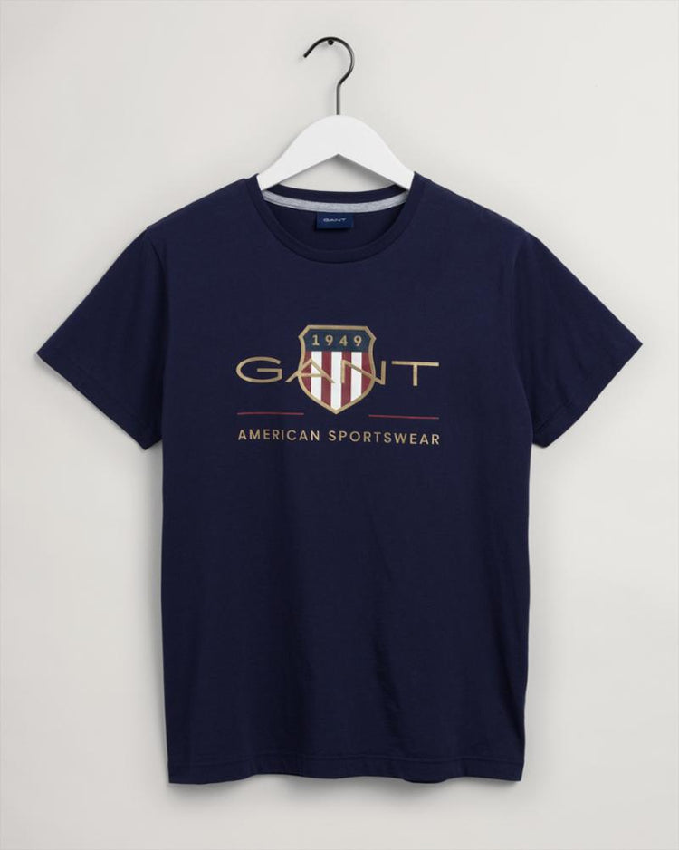 Gant Apparel Mens ARCHIVE SHIELD SS T-SHIRT 433/EVENING BLUE
