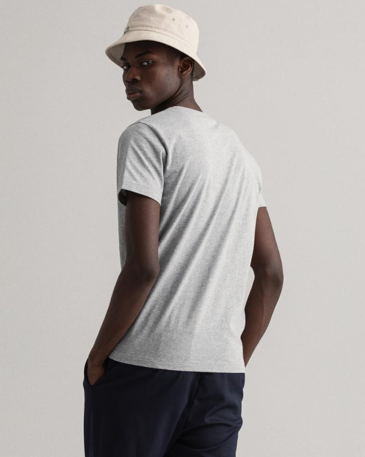 Gant Apparel Mens ARCHIVE SHIELD SS T-SHIRT 93/GREY MELANGE