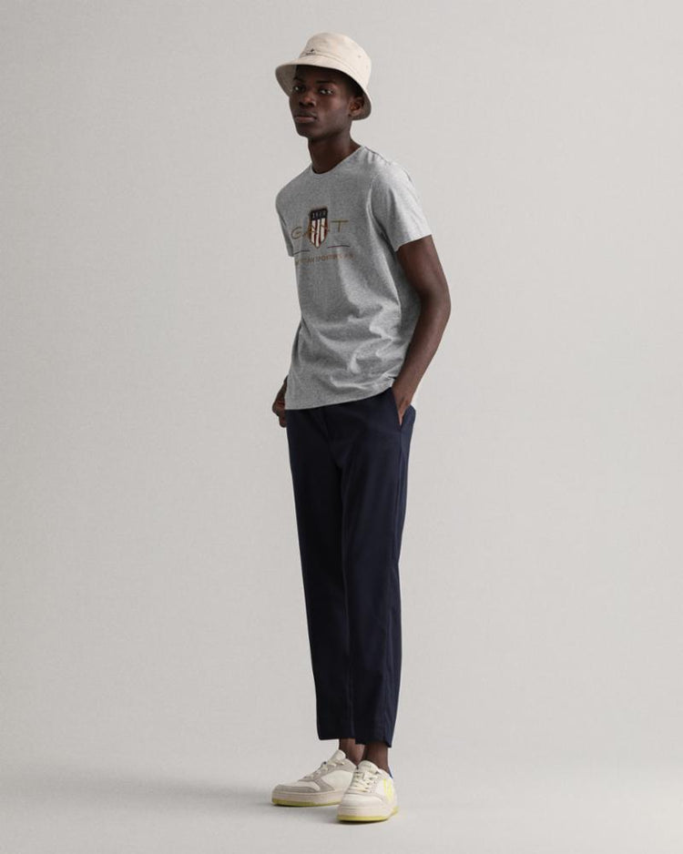 Gant Apparel Mens ARCHIVE SHIELD SS T-SHIRT 93/GREY MELANGE