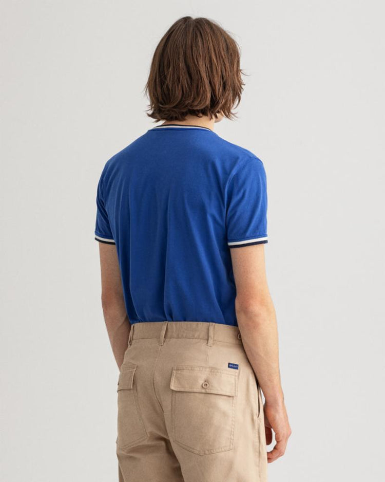 Gant Apparel Mens TIGER BADGE SS T-SHIRT 436/COLLEGE BLUE