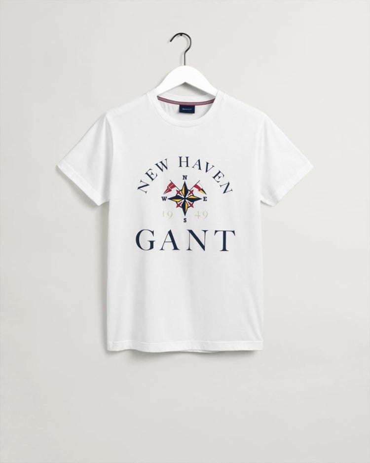 Gant Apparel Mens GANT SAILING SS T-SHIRT 110/WHITE