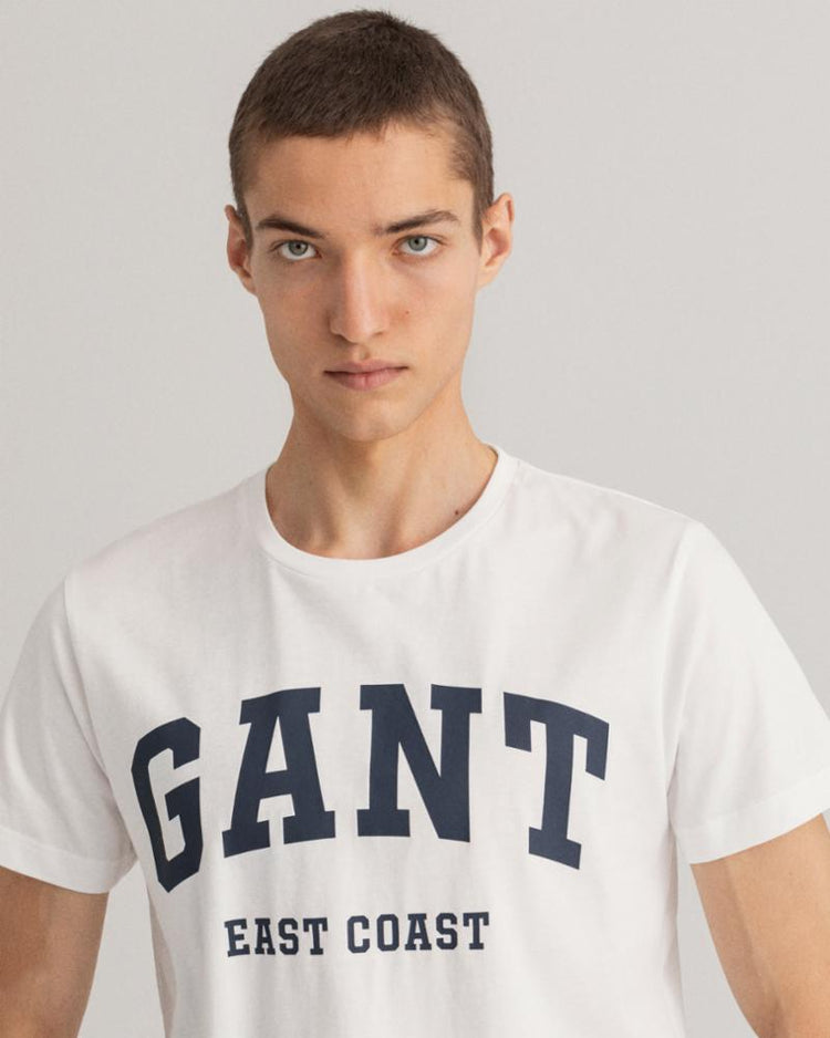 Gant Apparel Mens MD. GANT SS T-SHIRT 110/WHITE
