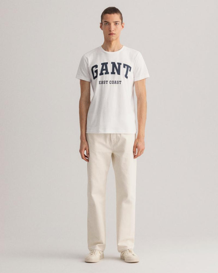 Gant Apparel Mens MD. GANT SS T-SHIRT 110/WHITE