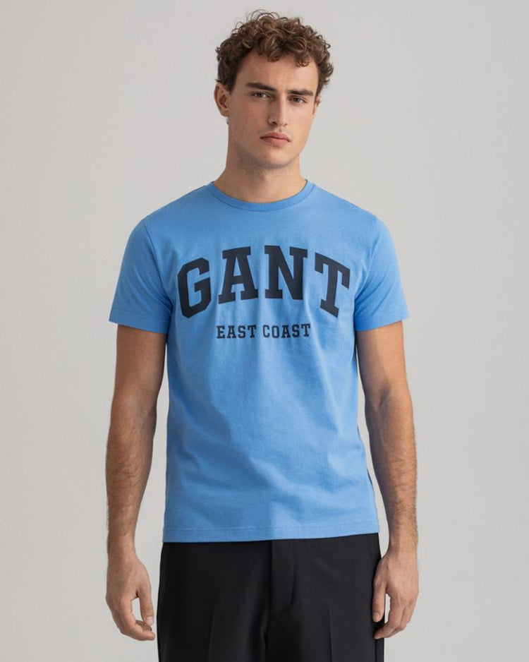 Gant Apparel Mens MD. GANT SS T-SHIRT 445/PACIFIC BLUE