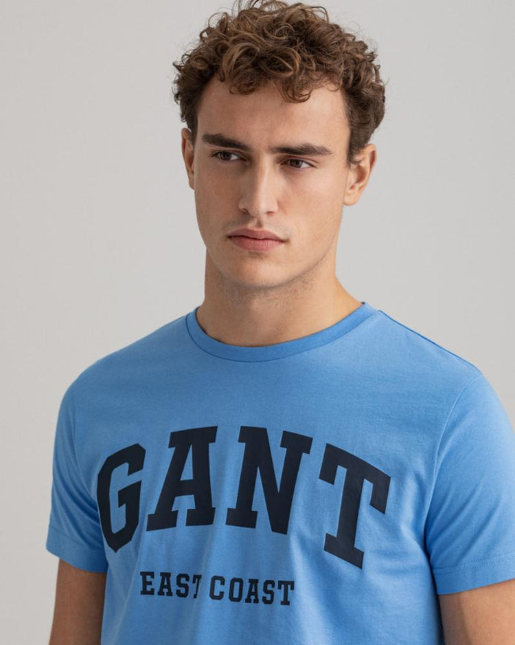 Gant Apparel Mens MD. GANT SS T-SHIRT 445/PACIFIC BLUE