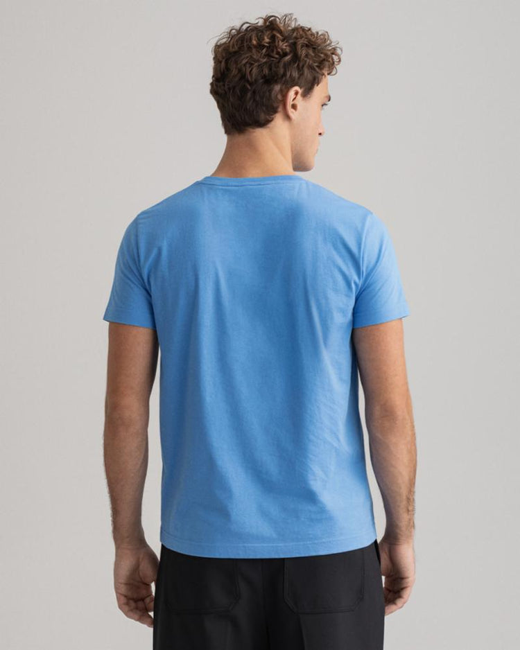 Gant Apparel Mens MD. GANT SS T-SHIRT 445/PACIFIC BLUE