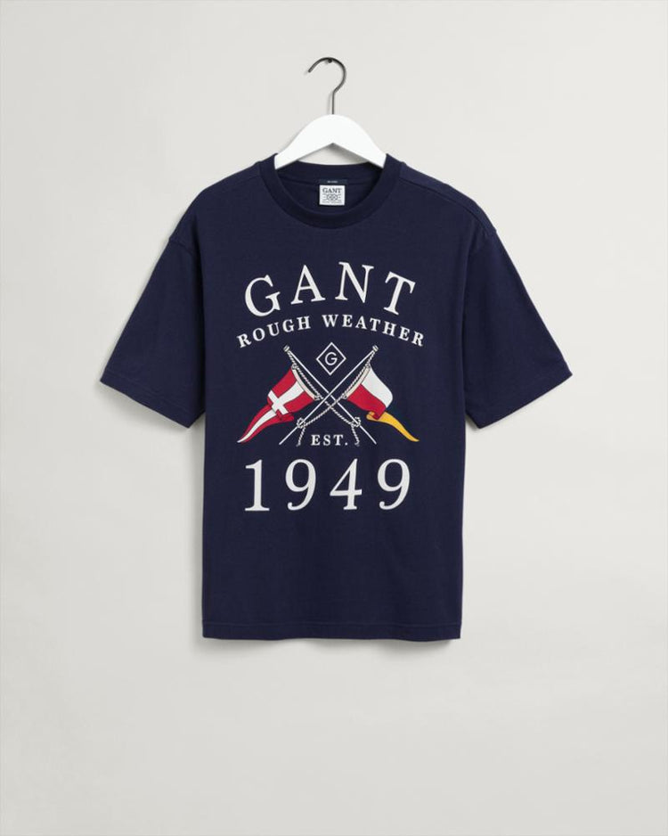 Gant Apparel Mens RW SS T-SHIRT 433/EVENING BLUE