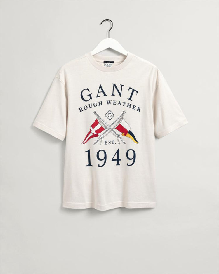 Gant Apparel Mens RW SS T-SHIRT 108/CAULK WHITE