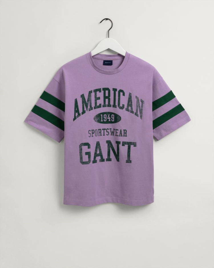 Gant Apparel Mens COLLEGIATE SS T-SHIRT 527/ORCHID LILAC