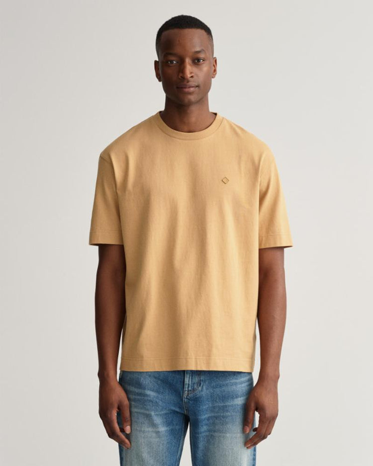 Gant Apparel Mens ICON G ESSENTIAL SS T-SHIRT 258/TOFFEE BEIGE