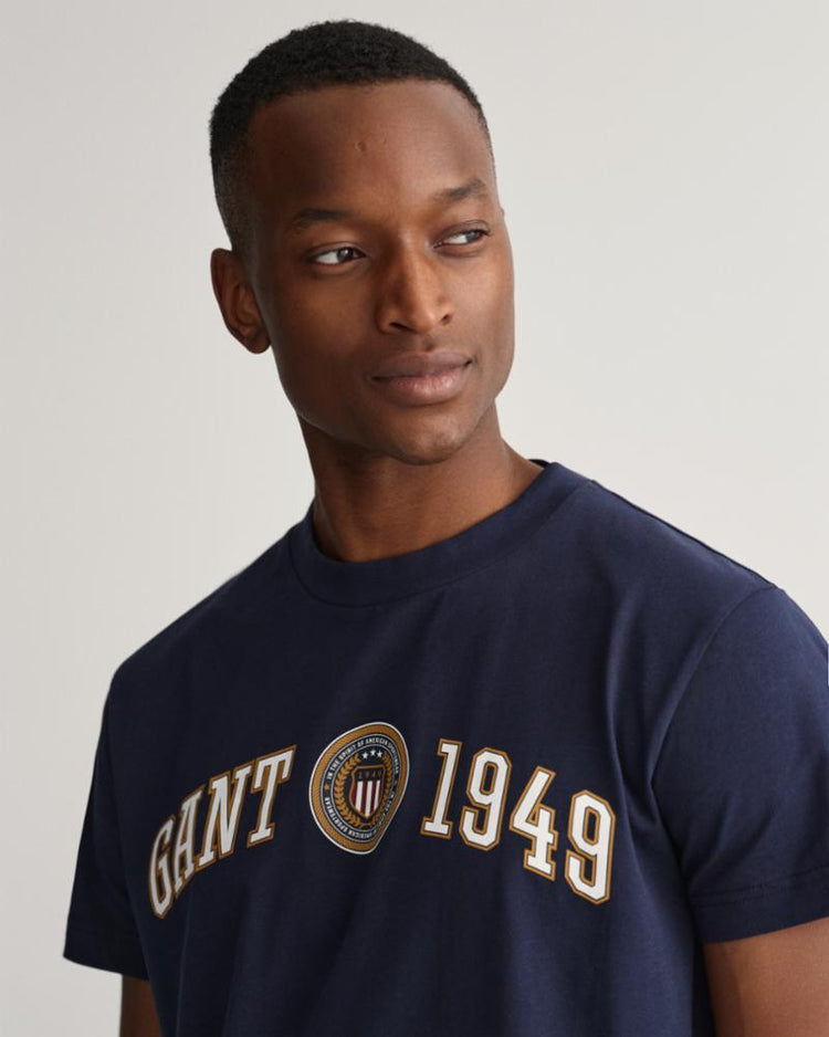Gant Apparel Mens GANT CREST SHIELD TSHIRT 433/EVENING BLUE
