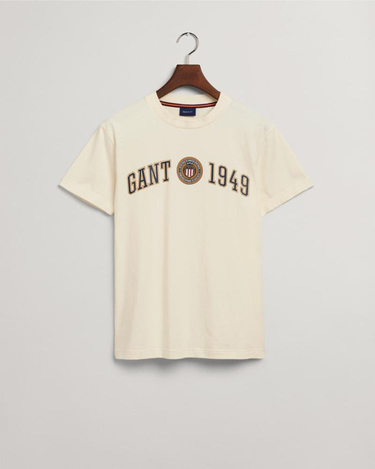 Gant Apparel Mens D.1 GANT CREST SHIELD TSHIRT 130/CREAM