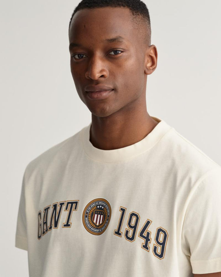 Gant Apparel Mens D.1 GANT CREST SHIELD TSHIRT 130/CREAM