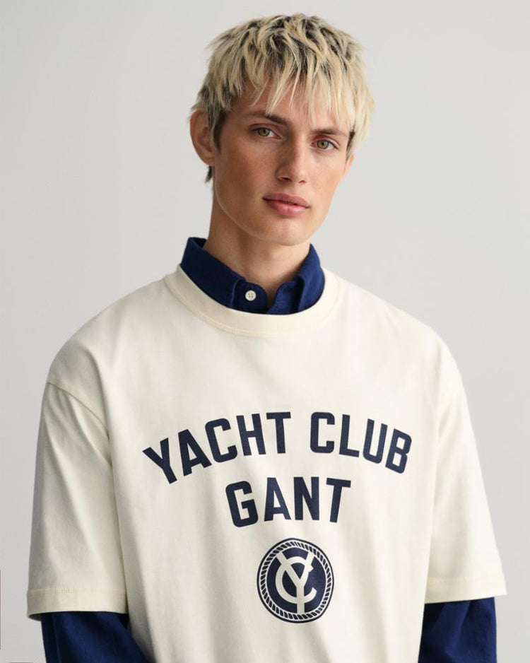 Gant Apparel Mens YACHT T-SHIRT 130/CREAM