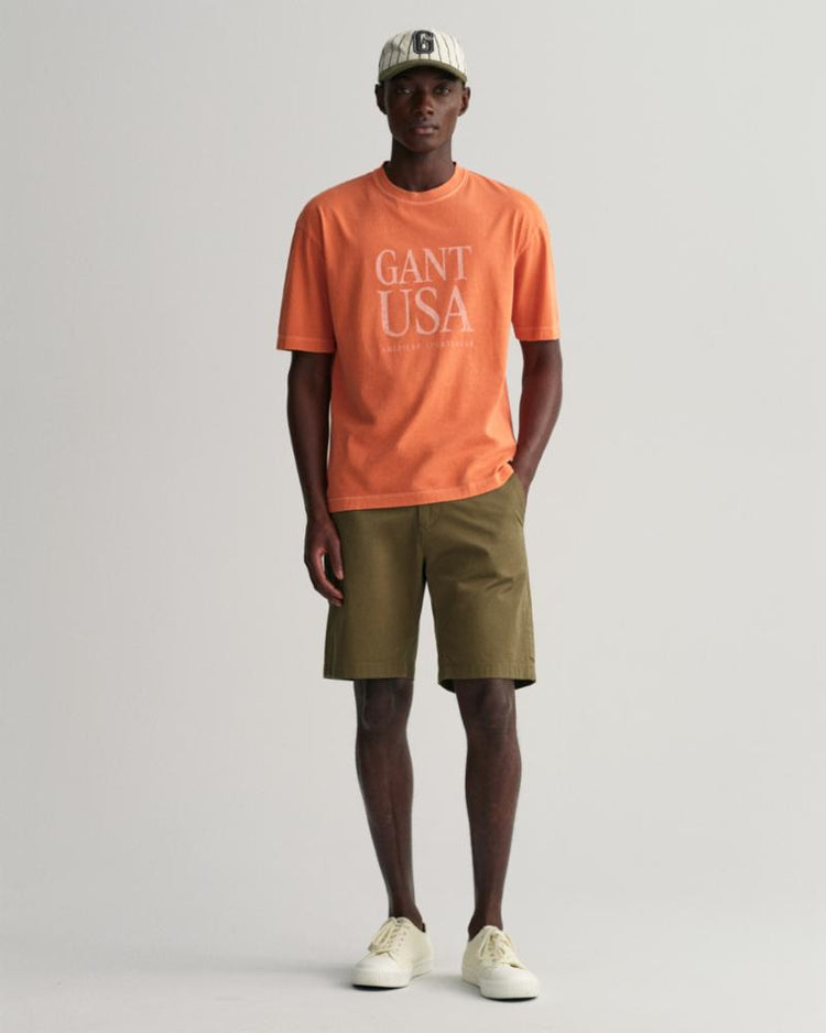 Gant Apparel Mens 3-COL TIPPING SOLID SS PIQUE 834/APRICOT ORANGE