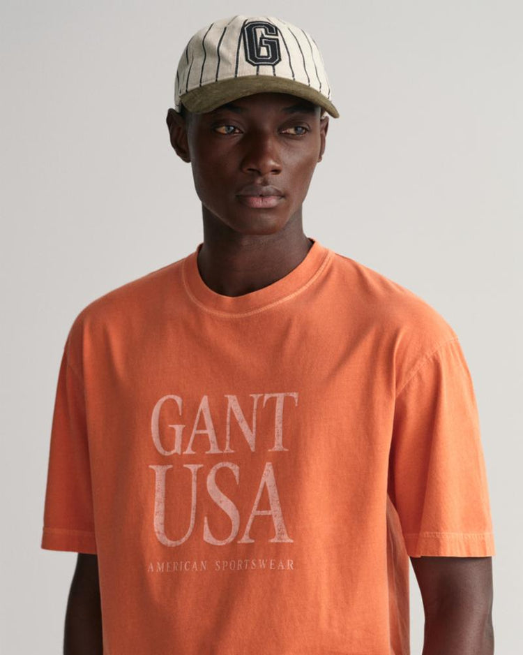 Gant Apparel Mens 3-COL TIPPING SOLID SS PIQUE 834/APRICOT ORANGE