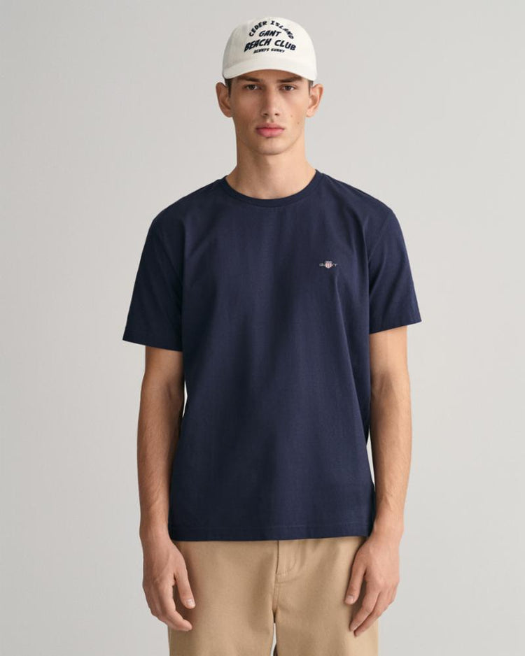 Gant Apparel Mens REG SHIELD SS T-SHIRT 433/EVENING BLUE