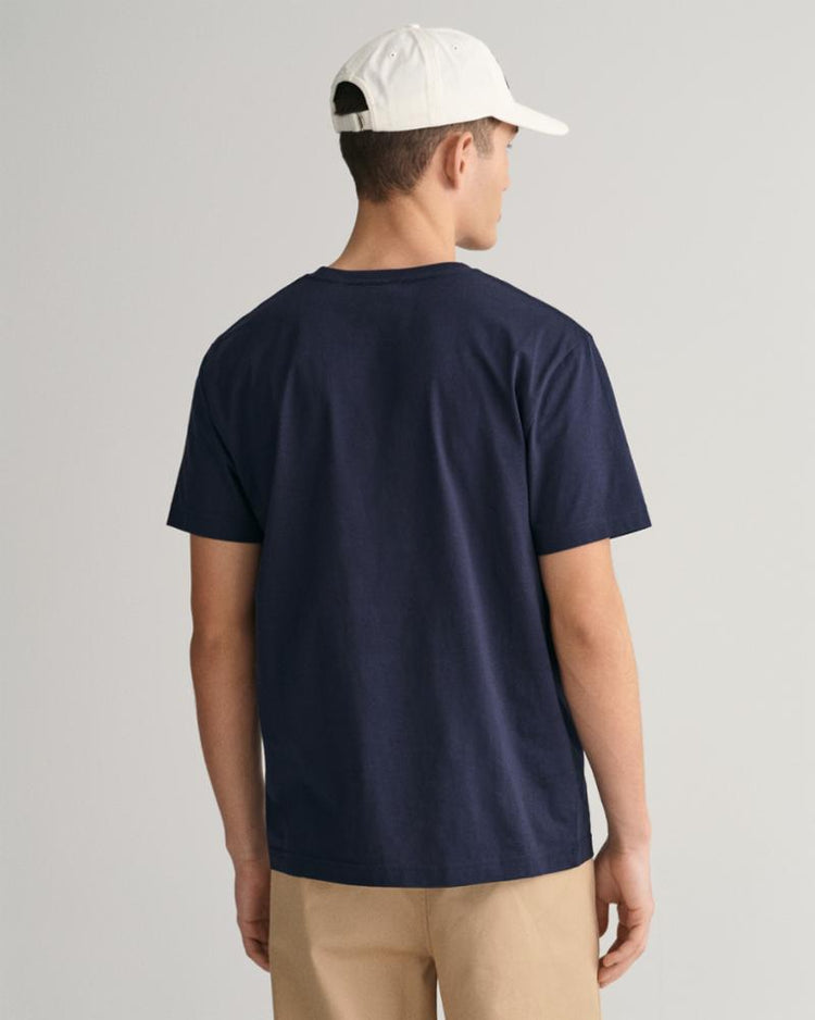 Gant Apparel Mens REG SHIELD SS T-SHIRT 433/EVENING BLUE