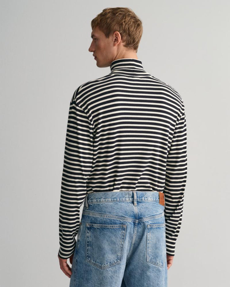 Gant Apparel Mens STRIPED ROLLNECK 005/BLACK