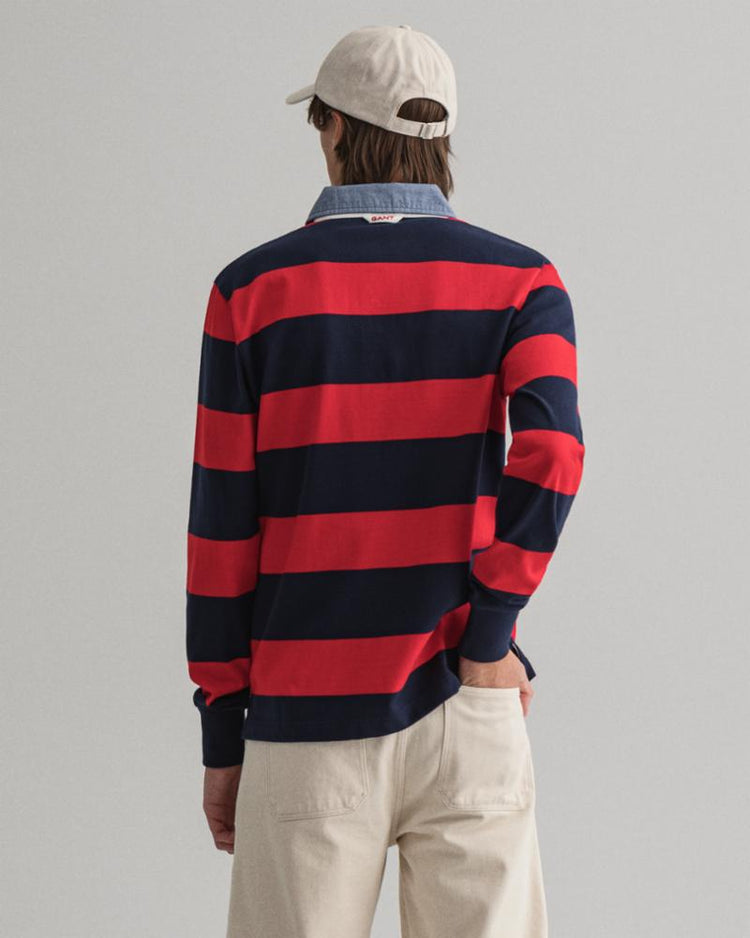 Gant Apparel Mens ORIGINAL BARSTRIPE HEAVY RUGGER 620/BRIGHT RED