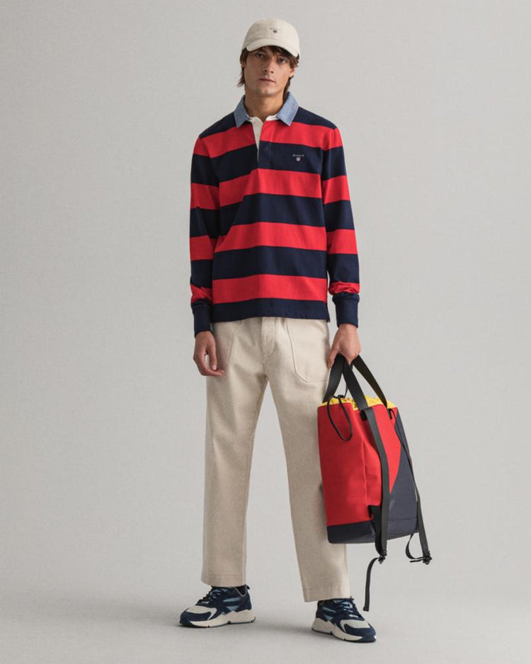 Gant Apparel Mens ORIGINAL BARSTRIPE HEAVY RUGGER 620/BRIGHT RED