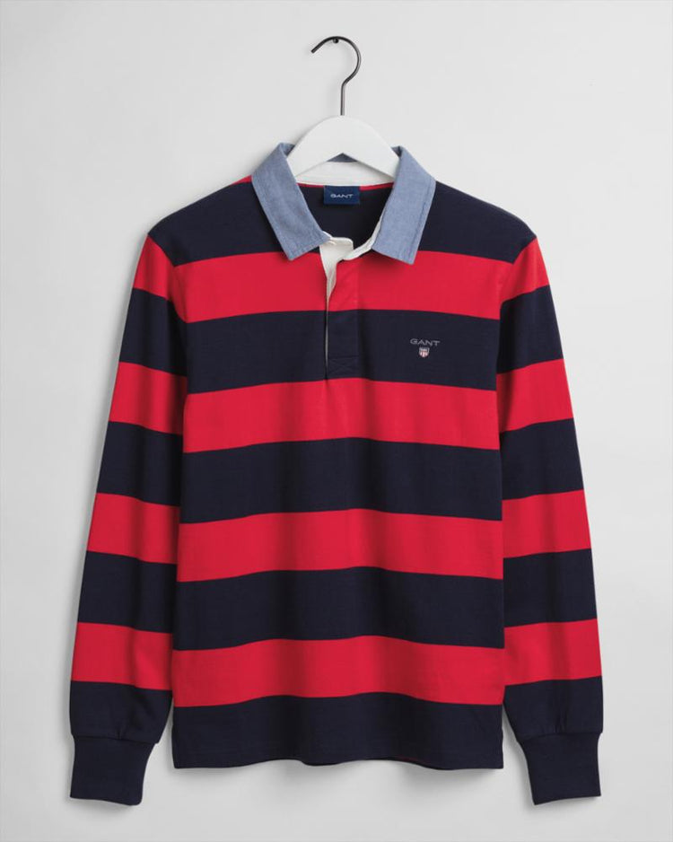 Gant Apparel Mens ORIGINAL BARSTRIPE HEAVY RUGGER 620/BRIGHT RED