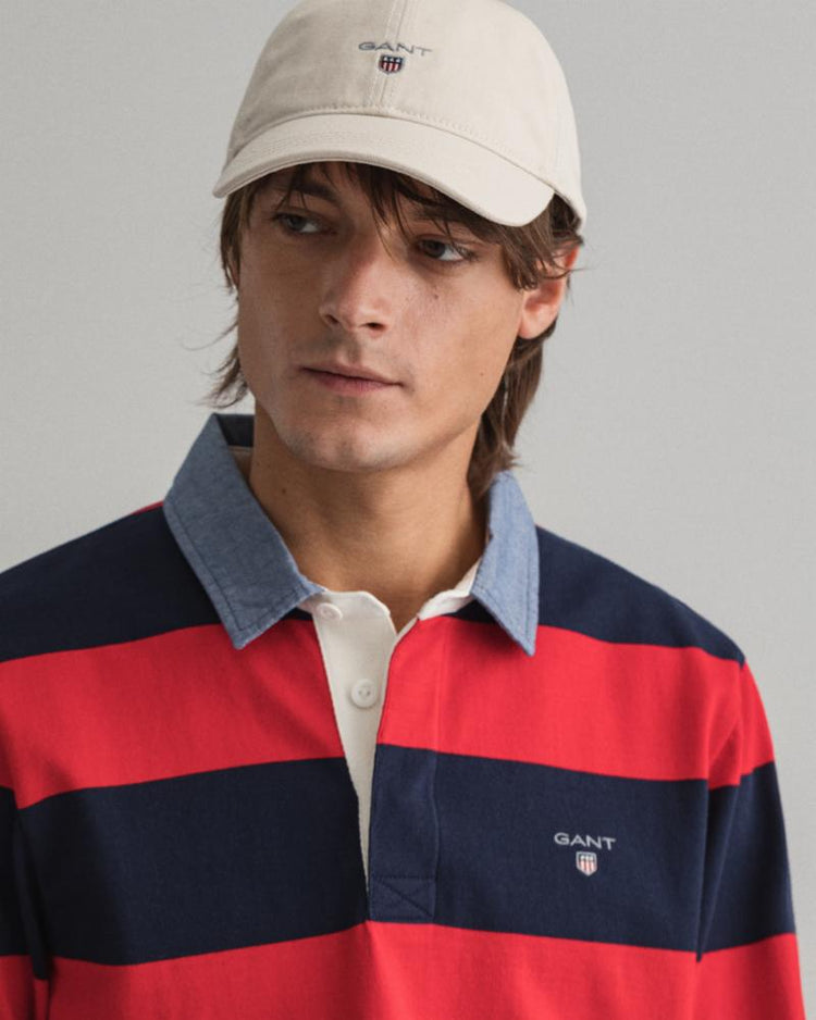 Gant Apparel Mens ORIGINAL BARSTRIPE HEAVY RUGGER 620/BRIGHT RED