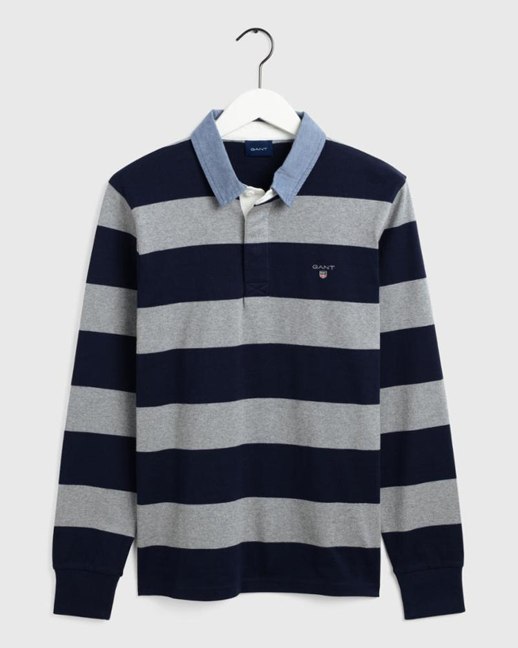 Gant Apparel Mens ORIGINAL BARSTRIPE HEAVY RUGGER 93/GREY MELANGE