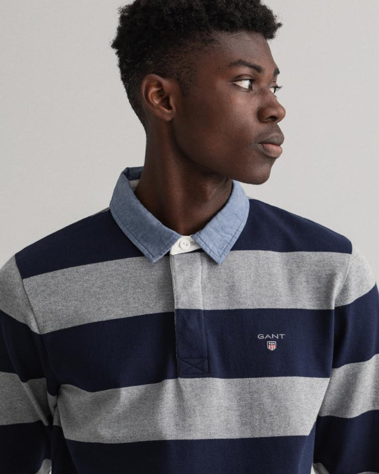 Gant Apparel Mens ORIGINAL BARSTRIPE HEAVY RUGGER 93/GREY MELANGE