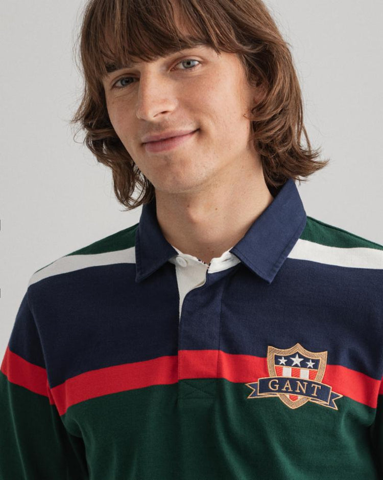 Gant Apparel Mens GANT BANNER SHIELD HR 374/TARTAN GREEN