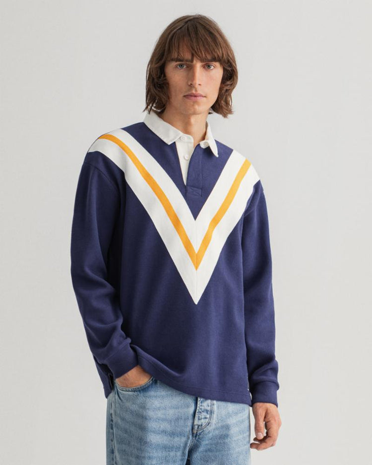 Gant Apparel Mens V-STRIPE TIGER HEAVY RUGGER 433/EVENING BLUE